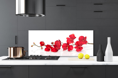 Panneaux de cuisine en verre Fleurs floral rouge