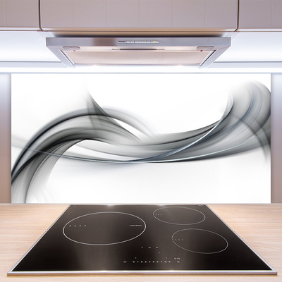 Panneaux de cuisine en verre Abstrait art gris blanc