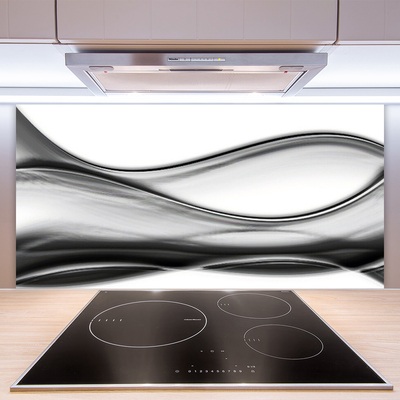 Panneaux de cuisine en verre Abstraction art gris blanc