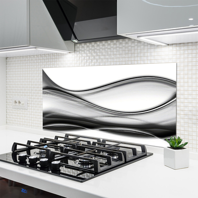 Panneaux de cuisine en verre Abstraction art gris blanc