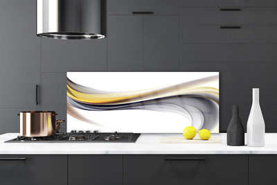 Panneaux de cuisine en verre Abstrait art jaune gris blanc