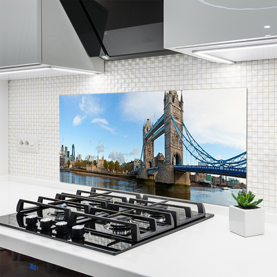 Panneaux de cuisine en verre Pont architecture gris bleu