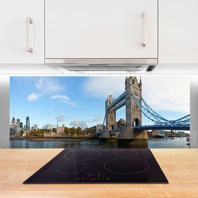 Panneaux de cuisine en verre Pont architecture gris bleu