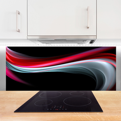 Panneaux de cuisine en verre Abstraction art rouge gris noir