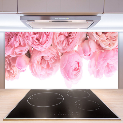 Panneaux de cuisine en verre Roses floral rose