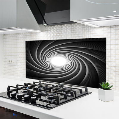 Panneaux de cuisine en verre Abstrait art gris blanc noir