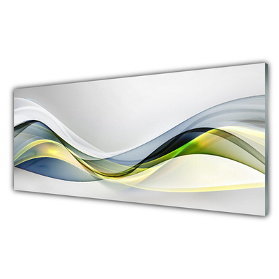 Panneaux de cuisine en verre Abstrait art bleu gris vert blanc