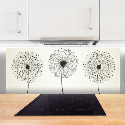 Panneaux de cuisine en verre Fleurs floral gris