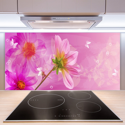 Panneaux de cuisine en verre Fleurs floral rose