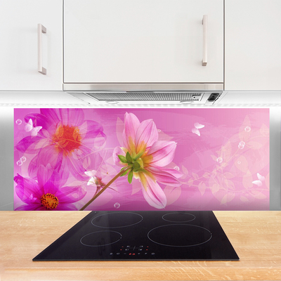 Panneaux de cuisine en verre Fleurs floral rose