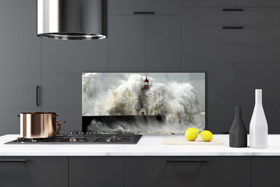 Panneaux de cuisine en verre Phare paysage gris