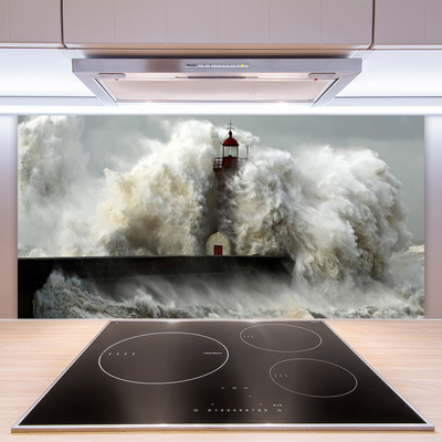 Panneaux de cuisine en verre Phare paysage gris