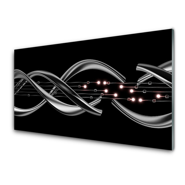 Panneaux de cuisine en verre Abstrait art argent noir