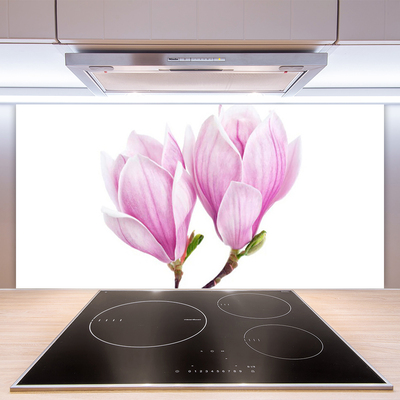 Panneaux de cuisine en verre Fleur floral rose
