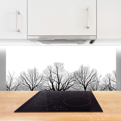 Panneaux de cuisine en verre Arbres nature noir