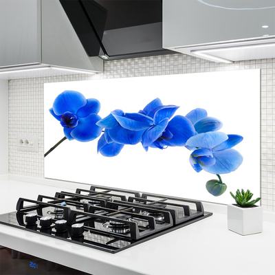 Panneaux de cuisine en verre Fleur floral bleu