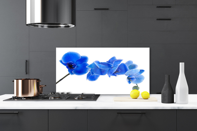 Panneaux de cuisine en verre Fleur floral bleu