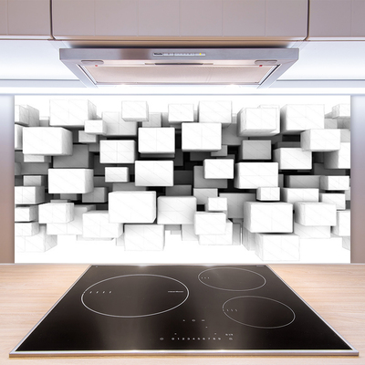 Panneaux de cuisine en verre Abstrait cuisine blanc gris