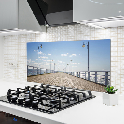 Panneaux de cuisine en verre Pont architecture brun gris