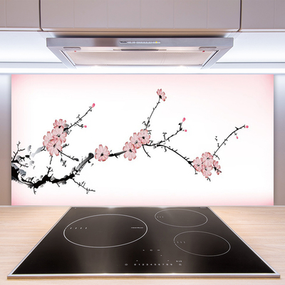 Panneaux de cuisine en verre Fleurs floral rose