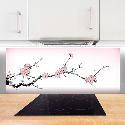 Panneaux de cuisine en verre Fleurs floral rose