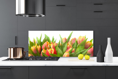 Panneaux de cuisine en verre Tulipes floral orange jaune