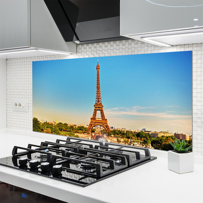 Panneaux de cuisine en verre Tour eiffel paris architecture brun