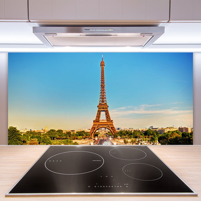 Panneaux de cuisine en verre Tour eiffel paris architecture brun