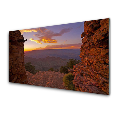 Panneaux de cuisine en verre Roche paysage brun