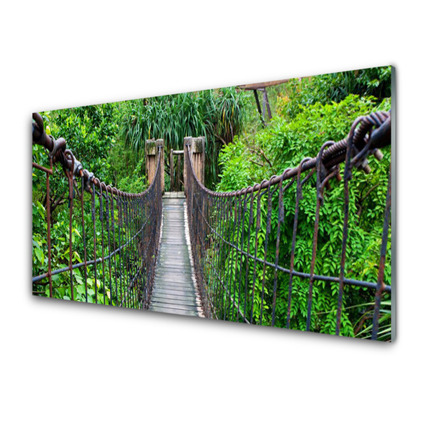 Panneaux de cuisine en verre Arbres pont architecture brun vert