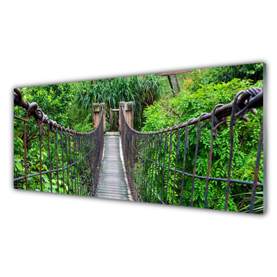 Panneaux de cuisine en verre Arbres pont architecture brun vert