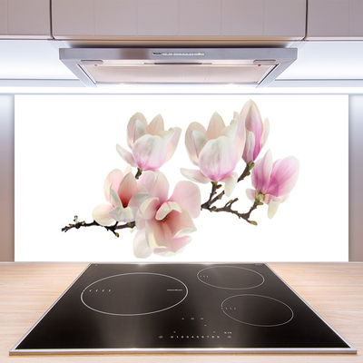 Panneaux de cuisine en verre Fleurs floral rose blanc