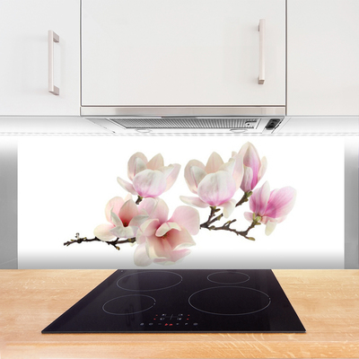 Panneaux de cuisine en verre Fleurs floral rose blanc