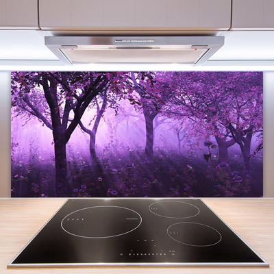 Panneaux de cuisine en verre Arbres nature violet rose