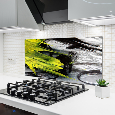 Panneaux de cuisine en verre Abstrait art vert noir gris