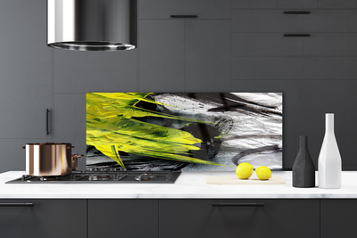 Panneaux de cuisine en verre Abstrait art vert noir gris