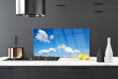 Panneaux de cuisine en verre Ciel paysage bleu blanc