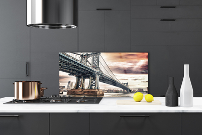 Panneaux de cuisine en verre Pont architecture gris brun