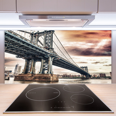 Panneaux de cuisine en verre Pont architecture gris brun