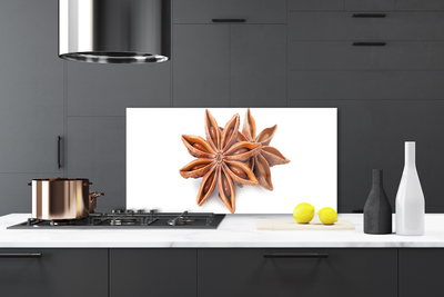 Panneaux de cuisine en verre Cannelle floral brun