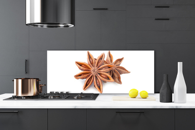 Panneaux de cuisine en verre Cannelle floral brun