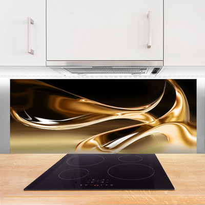 Panneaux de cuisine en verre Abstrait art noir or