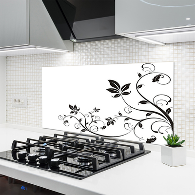 Panneaux de cuisine en verre Abstrait art noir blanc