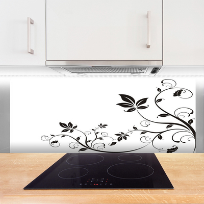 Panneaux de cuisine en verre Abstrait art noir blanc
