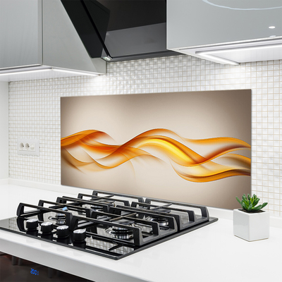 Panneaux de cuisine en verre Abstrait art jaune gris