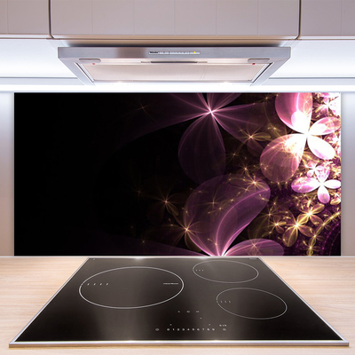Panneaux de cuisine en verre Abstrait art noir rose or