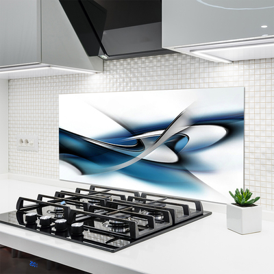 Panneaux de cuisine en verre Abstrait art gris bleu blanc
