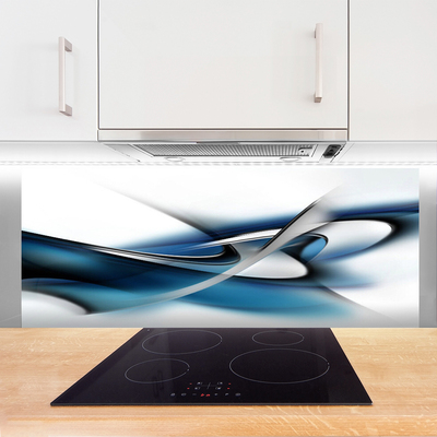 Panneaux de cuisine en verre Abstrait art gris bleu blanc