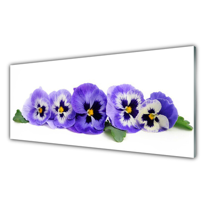 Panneaux de cuisine en verre Fleurs floral blanc violet vert