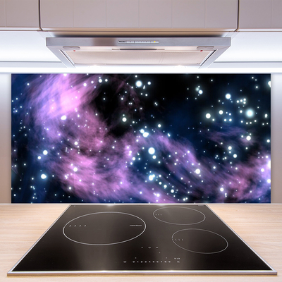 Panneaux de cuisine en verre Abstrait art noir bleu violet rose